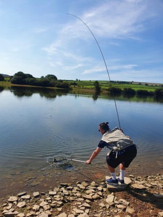 Joey Stevenson playing a pristine trout